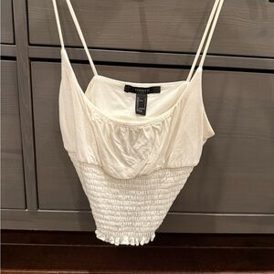 Forever 21 Off White Textured cropped tank